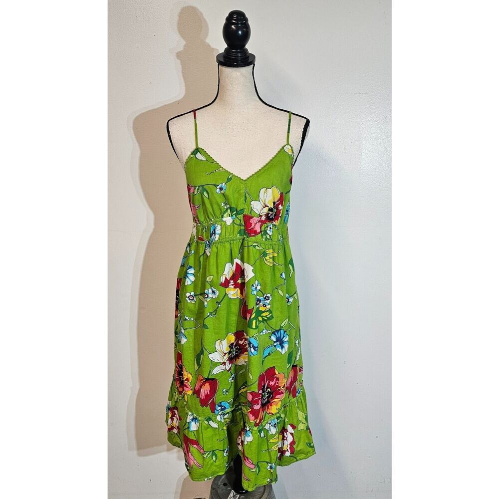 Connection 18 Tropical‎ Babydoll Midi Dress Size XL Beachy Fairy Preppy Vibrant
